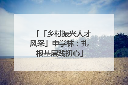 「乡村振兴人才风采」申学林：扎根基层践初心