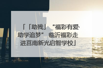 「助残」“福彩有爱·助学追梦” 临沂福彩走进莒南新光启智学校