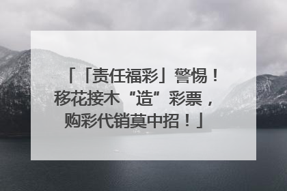 「责任福彩」警惕！移花接木“造”彩票，购彩代销莫中招！