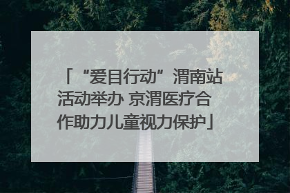 “爱目行动”渭南站活动举办 京渭医疗合作助力儿童视力保护