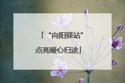 “向阳驿站”点亮暖心归途