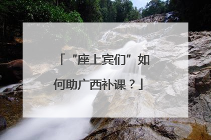 “座上宾们”如何助广西补课？