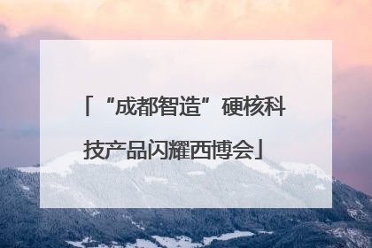 “成都智造”硬核科技产品闪耀西博会