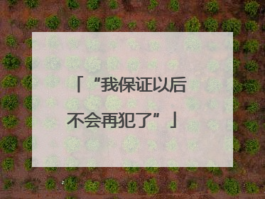 “我保证以后不会再犯了”