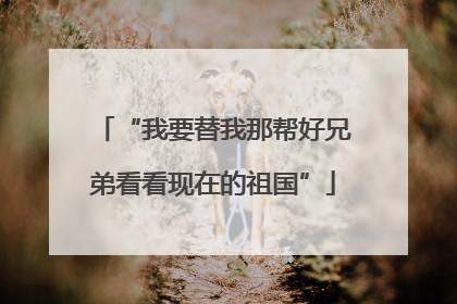 “我要替我那帮好兄弟看看现在的祖国”