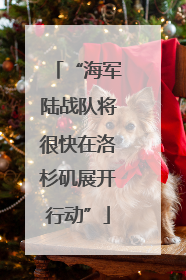 “海军陆战队将很快在洛杉矶展开行动”