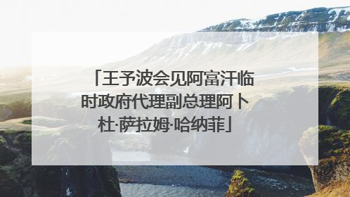 王予波会见阿富汗临时政府代理副总理阿卜杜·萨拉姆·哈纳菲