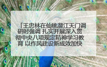王忠林在仙桃潜江天门调研时强调 扎实开展深入贯彻中央八项规定精神学习教育 以作风建设新成效加快推动高质量发展