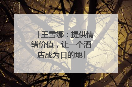 王雪娜：提供情绪价值，让一个酒店成为目的地