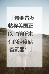 特朗普发帖称美国正以“前所未有的速度储备武器”