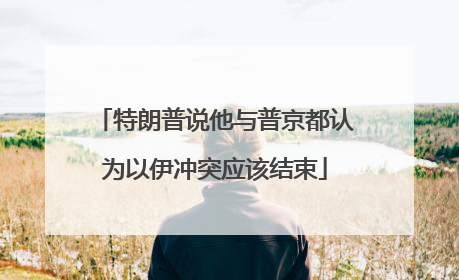 特朗普说他与普京都认为以伊冲突应该结束