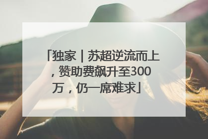 独家｜苏超逆流而上，赞助费飙升至300万，仍一席难求