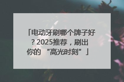 电动牙刷哪个牌子好？2025推荐，刷出你的 “高光时刻”