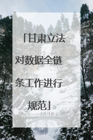 甘肃立法对数据全链条工作进行规范