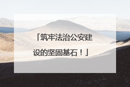 筑牢法治公安建设的坚固基石！