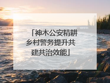 神木公安精耕乡村警务提升共建共治效能