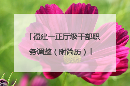 福建一正厅级干部职务调整（附简历）