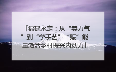 福建永定：从“卖力气”到“学手艺”“赈”能量激活乡村振兴内动力