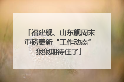 福建舰、山东舰周末重磅更新“工作动态” 狠狠期待住了