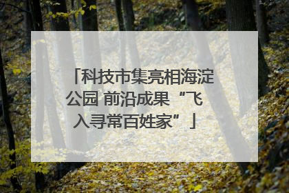 科技市集亮相海淀公园 前沿成果“飞入寻常百姓家”
