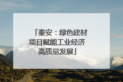 秦安：绿色建材项目赋能工业经济高质量发展