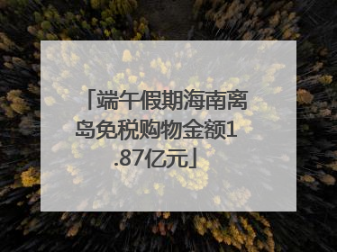 端午假期海南离岛免税购物金额1.87亿元