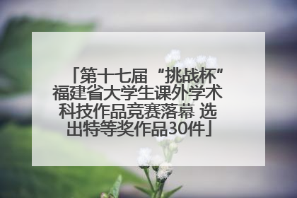 第十七届“挑战杯”福建省大学生课外学术科技作品竞赛落幕 选出特等奖作品30件