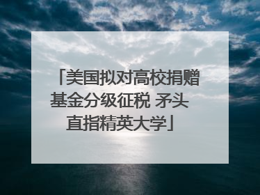 美国拟对高校捐赠基金分级征税 矛头直指精英大学