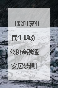 粽叶裹住民生期盼 公积金融通安居梦想