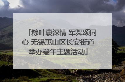 粽叶裹深情 军舞颂同心 无锡惠山区长安街道举办端午主题活动