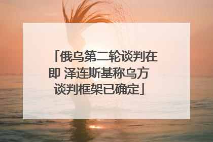 俄乌第二轮谈判在即 泽连斯基称乌方谈判框架已确定