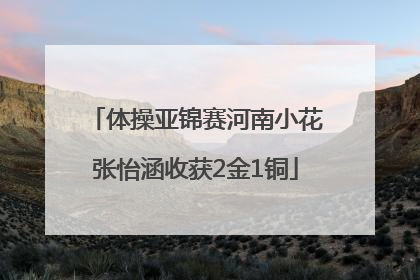 体操亚锦赛河南小花张怡涵收获2金1铜