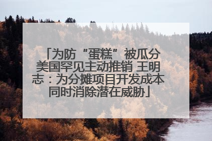 为防“蛋糕”被瓜分 美国罕见主动推销 王明志：为分摊项目开发成本同时消除潜在威胁