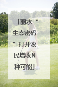 丽水“生态密码”打开农民增收N种可能