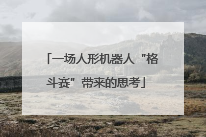 一场人形机器人“格斗赛”带来的思考