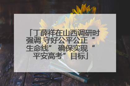 丁薛祥在山西调研时强调 守好公平公正“生命线” 确保实现“平安高考”目标
