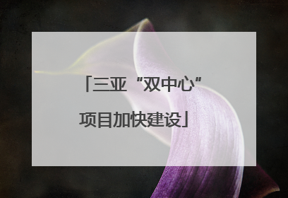 三亚“双中心”项目加快建设