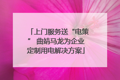 上门服务送“电策” 曲靖马龙为企业定制用电解决方案