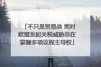 不只是贸易战 美对欧盟发起关税威胁意在掌握多项议程主导权