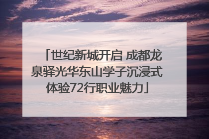 世纪新城开启 成都龙泉驿光华东山学子沉浸式体验72行职业魅力