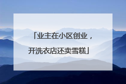 业主在小区创业，开洗衣店还卖雪糕