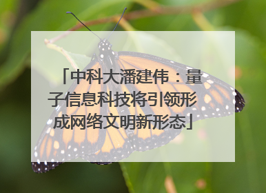 中科大潘建伟：量子信息科技将引领形成网络文明新形态