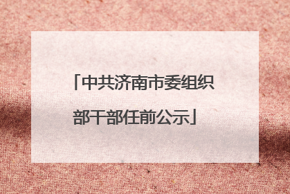 中共济南市委组织部干部任前公示