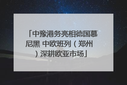 中豫港务亮相德国慕尼黑 中欧班列（郑州）深耕欧亚市场