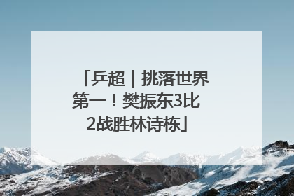 乒超｜挑落世界第一！樊振东3比2战胜林诗栋