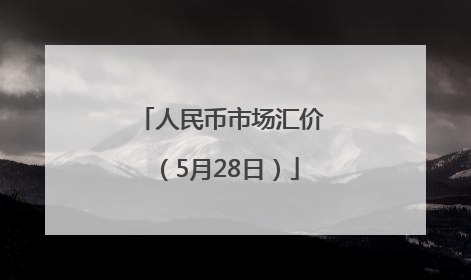 人民币市场汇价（5月28日）