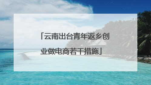 云南出台青年返乡创业做电商若干措施