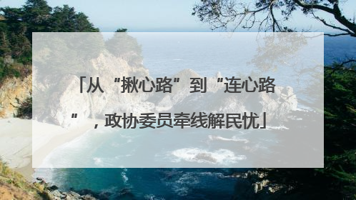 从“揪心路”到“连心路”，政协委员牵线解民忧