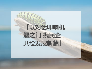 以对话叩响机遇之门 携民企共绘发展新篇