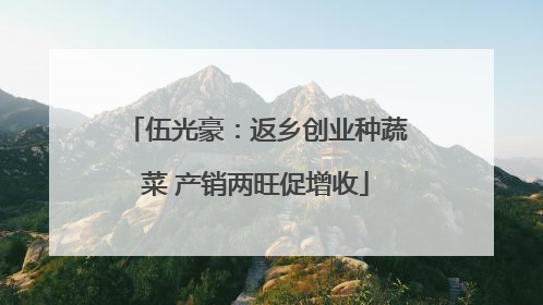 伍光豪：返乡创业种蔬菜 产销两旺促增收
